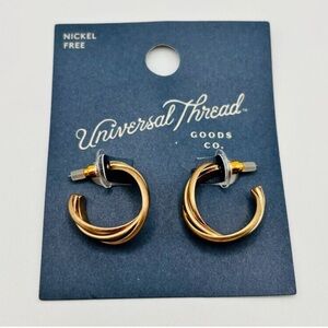 Universal Thread Gold Twist Hoop Earrings 0.75” NWT Nickel Free